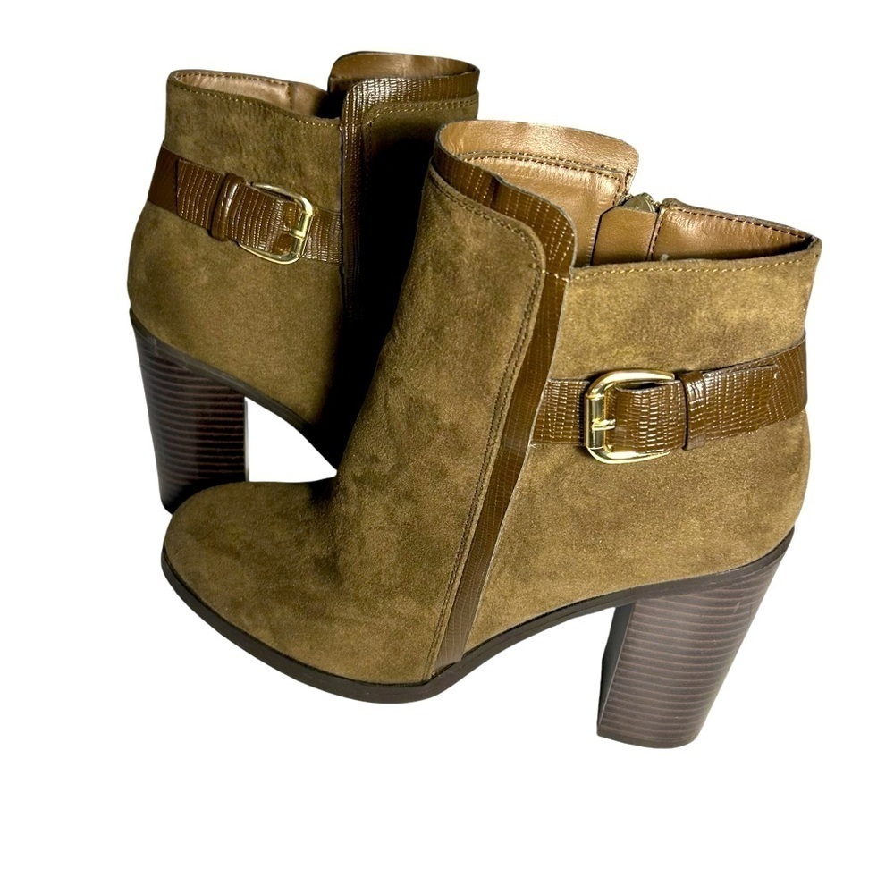 Shoe Dazzle Suede Heeled Booties Womans 8